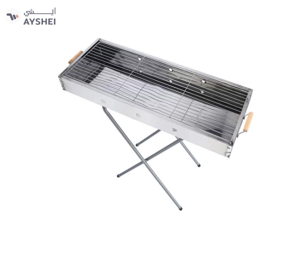 Royalford RF10366 Foldable Stainless Steel BBQ Stand with Grill| Portable Charcoal Barbecue |Large Cooking Surface| Heat-Resistant & Easy to Carry for Camping, Picnic etc-4-4