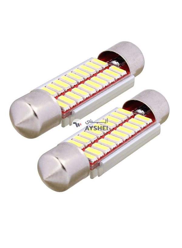 Generic 2-Piece Festoon 39mm 2W 200LM White Light 20 LED SMD 4014 Error Free License Plate Lights Car Light Bulb
