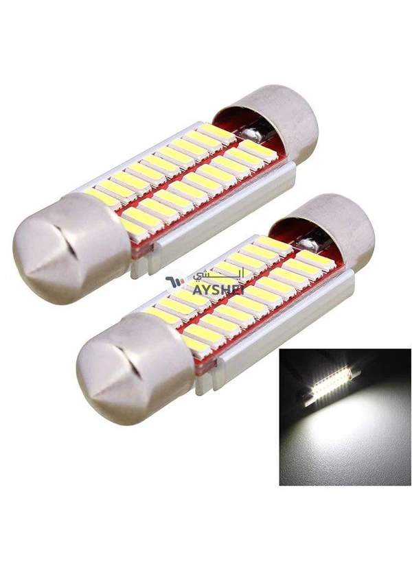 Generic 2-Piece Festoon 39mm 2W 200LM White Light 20 LED SMD 4014 Error Free License Plate Lights Car Light Bulb