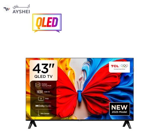 TCL 43 Inch Smart TV QLED HDR 10 Google TV, Dolby Audio, Game Mode, Multiple Eye Care with Slim Design, 60Hz, (2025 Model), 43S5K Black