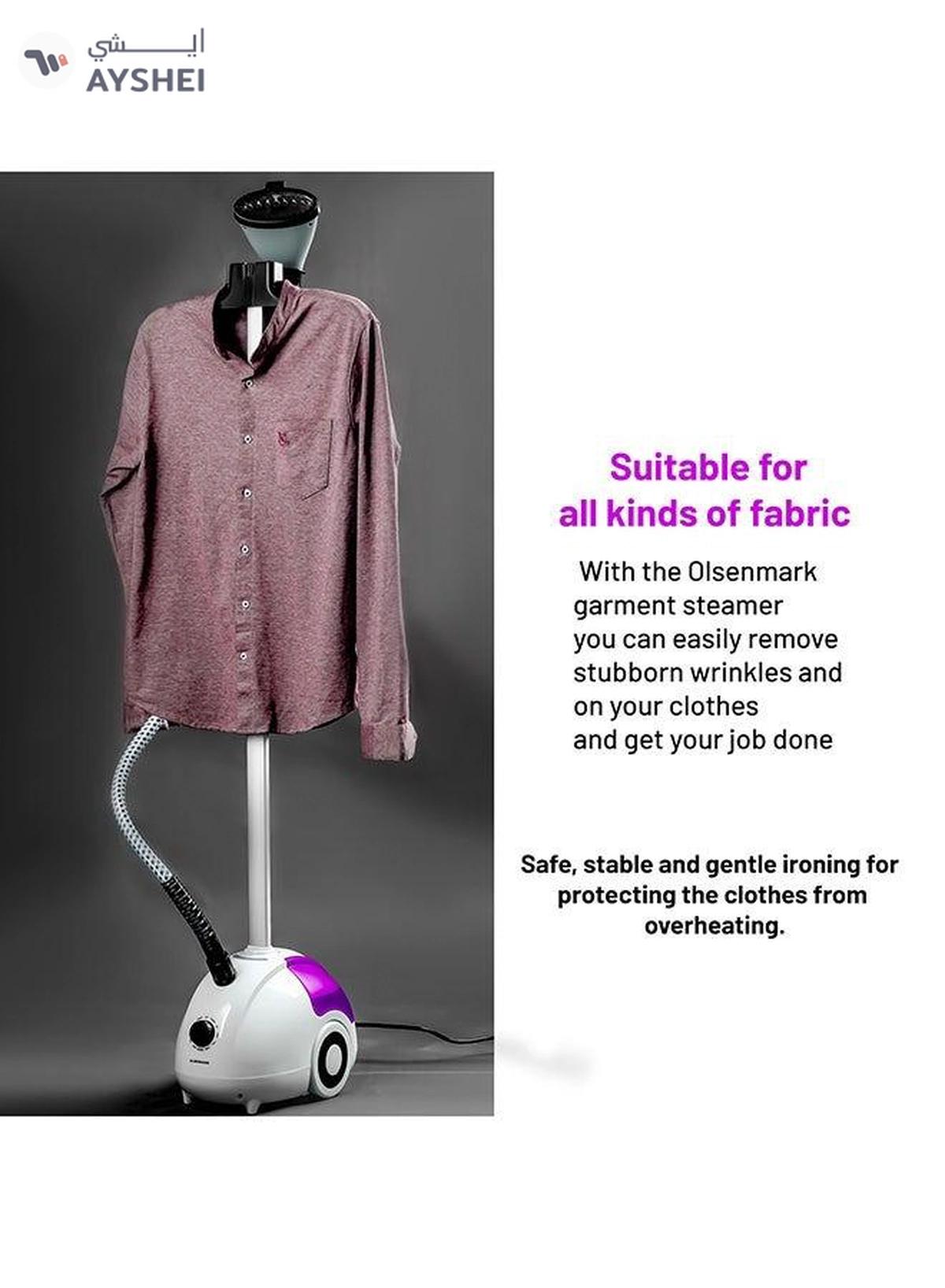 Olsenmark Garment Steamer with Water Tank, Fast Heating, Aluminum Pole, Ergonomic Grip-1-1