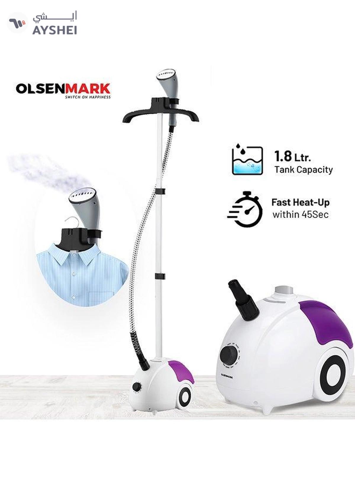 Olsenmark Garment Steamer with Water Tank, Fast Heating, Aluminum Pole, Ergonomic Grip-2-2