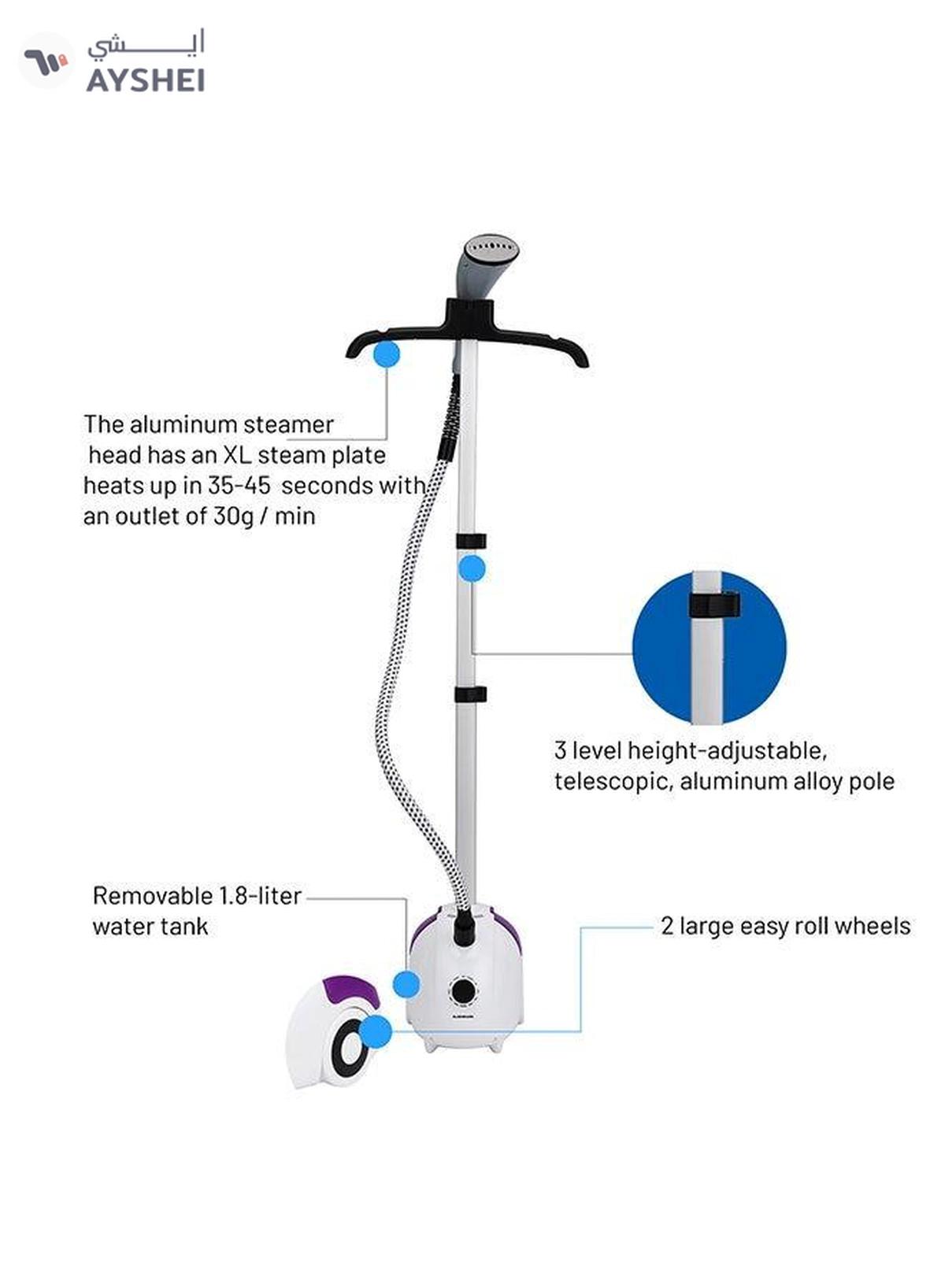 Olsenmark Garment Steamer with Water Tank, Fast Heating, Aluminum Pole, Ergonomic Grip-5-5