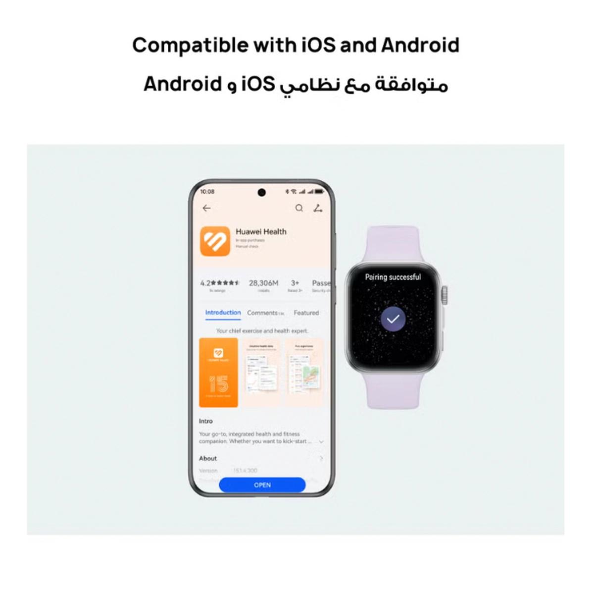 HUAWEI Watch FIT4 Smart Watch, 1.82” Display, 100+ Sports modes, Fitness and Sleep Tracker, Heart Rate Monitor, Emotional Wellbeing Assistant, up to 10-Day Battery Life, iOS & Android White-1-1