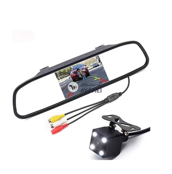 Generic PZ603 Car Video Monitor HD Auto Parking LED Night Vision CCD Reverse Rear View Camera With 4.3 inch Car Rear View Mirror