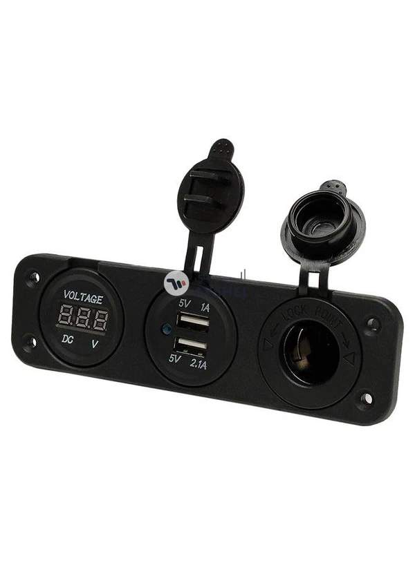 Generic 3 in 1 Car Cigarette Lighter Socket With Dual USB Port