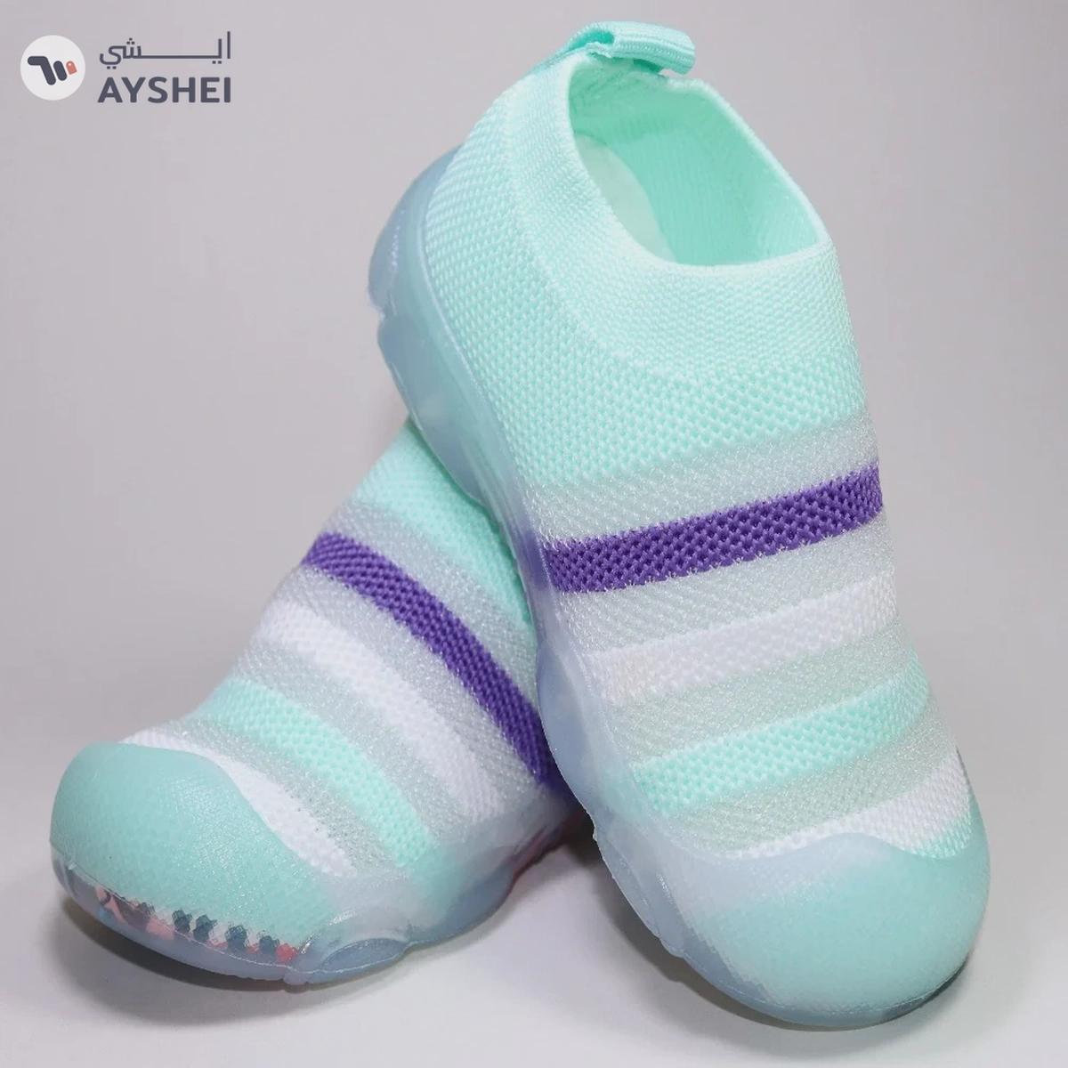 Babyqlo Striped Premium Pool Shoes - Blue-0-0