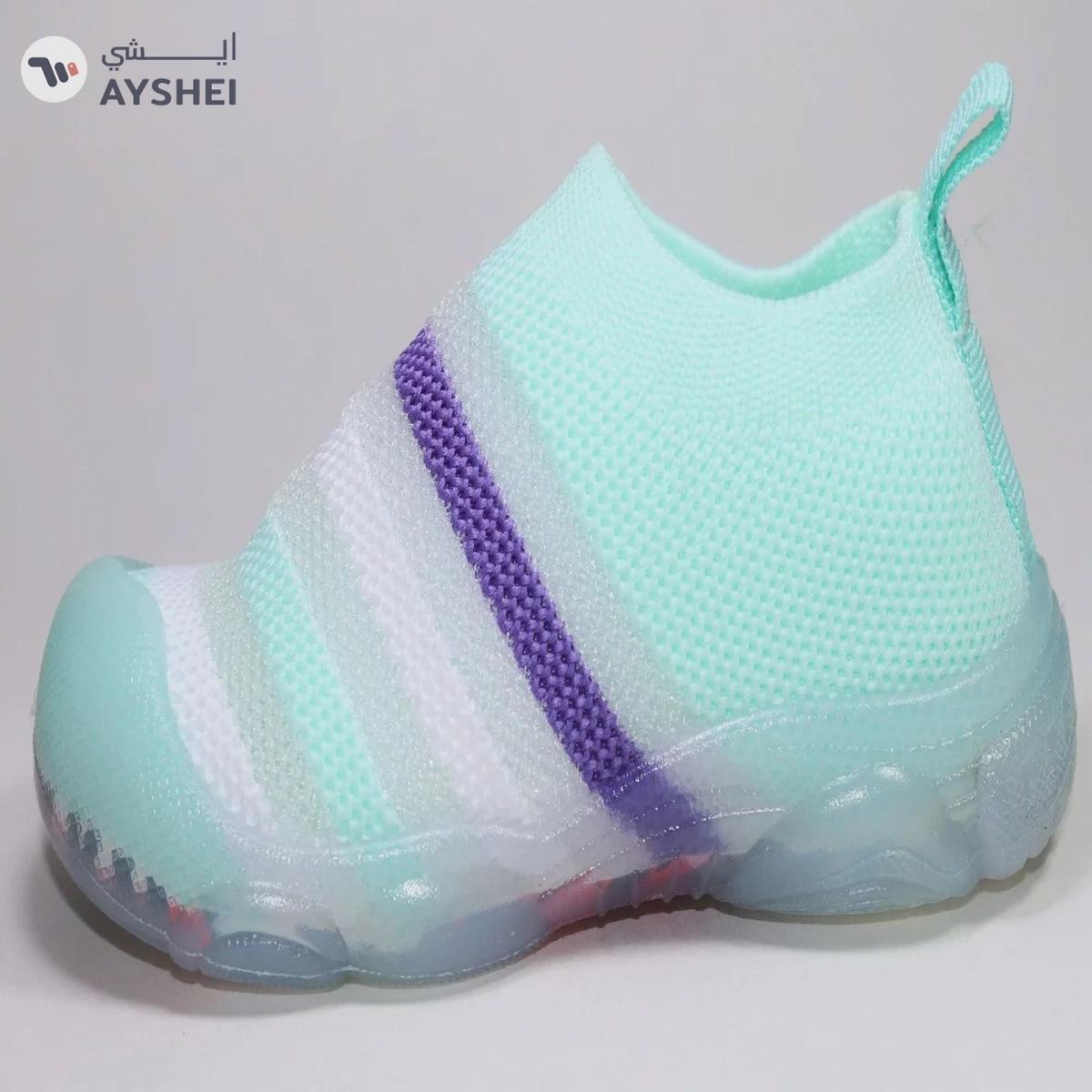 Babyqlo Striped Premium Pool Shoes - Blue-0-portrait