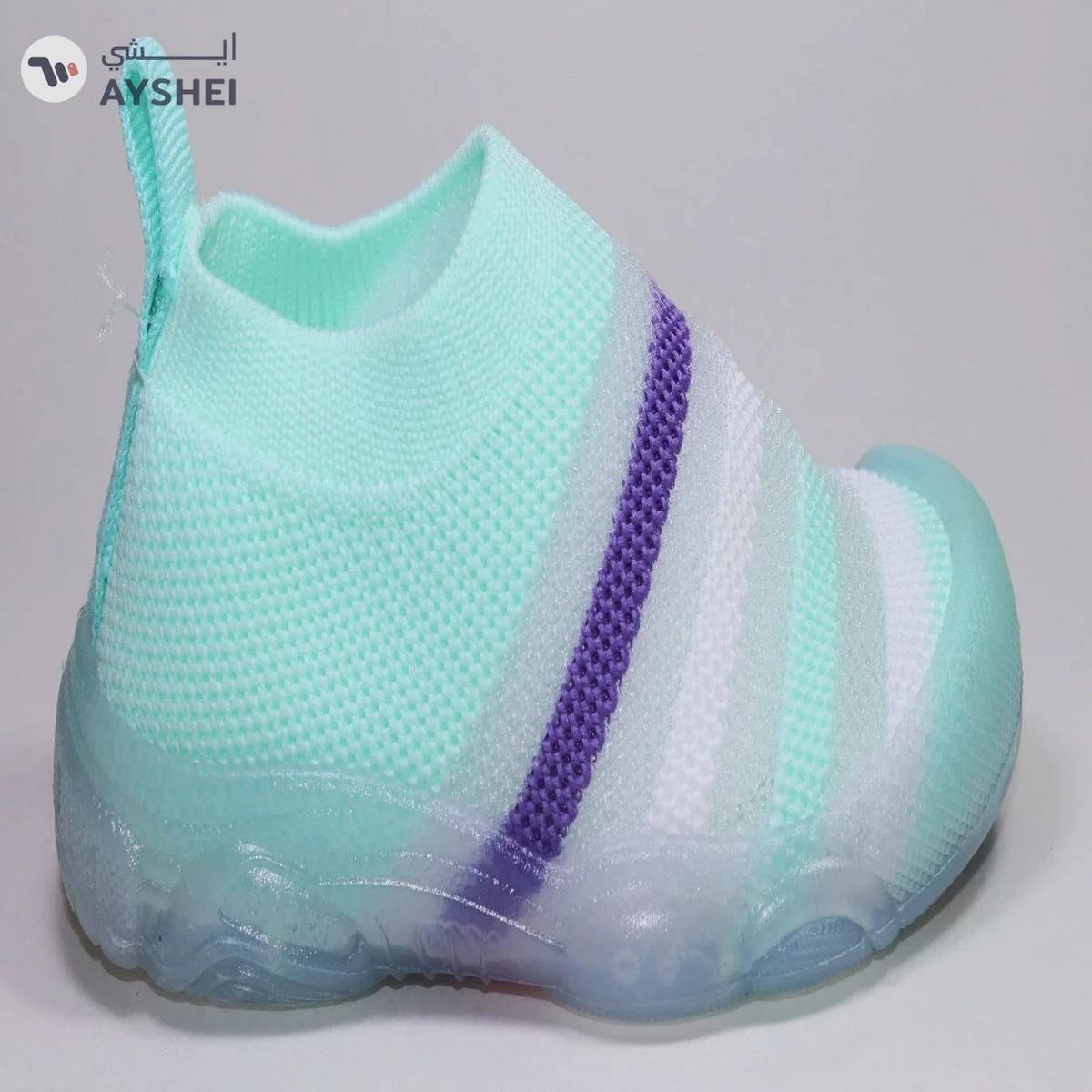 Babyqlo Striped Premium Pool Shoes - Blue-1-portrait