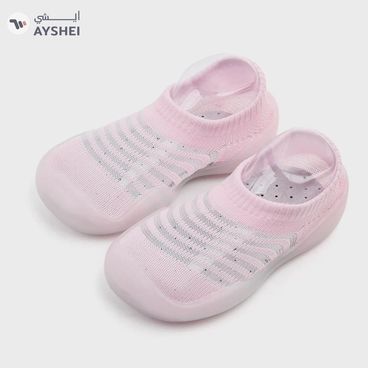 Babyqlo Striped Soft-top pool Shoes - Pink-0-0
