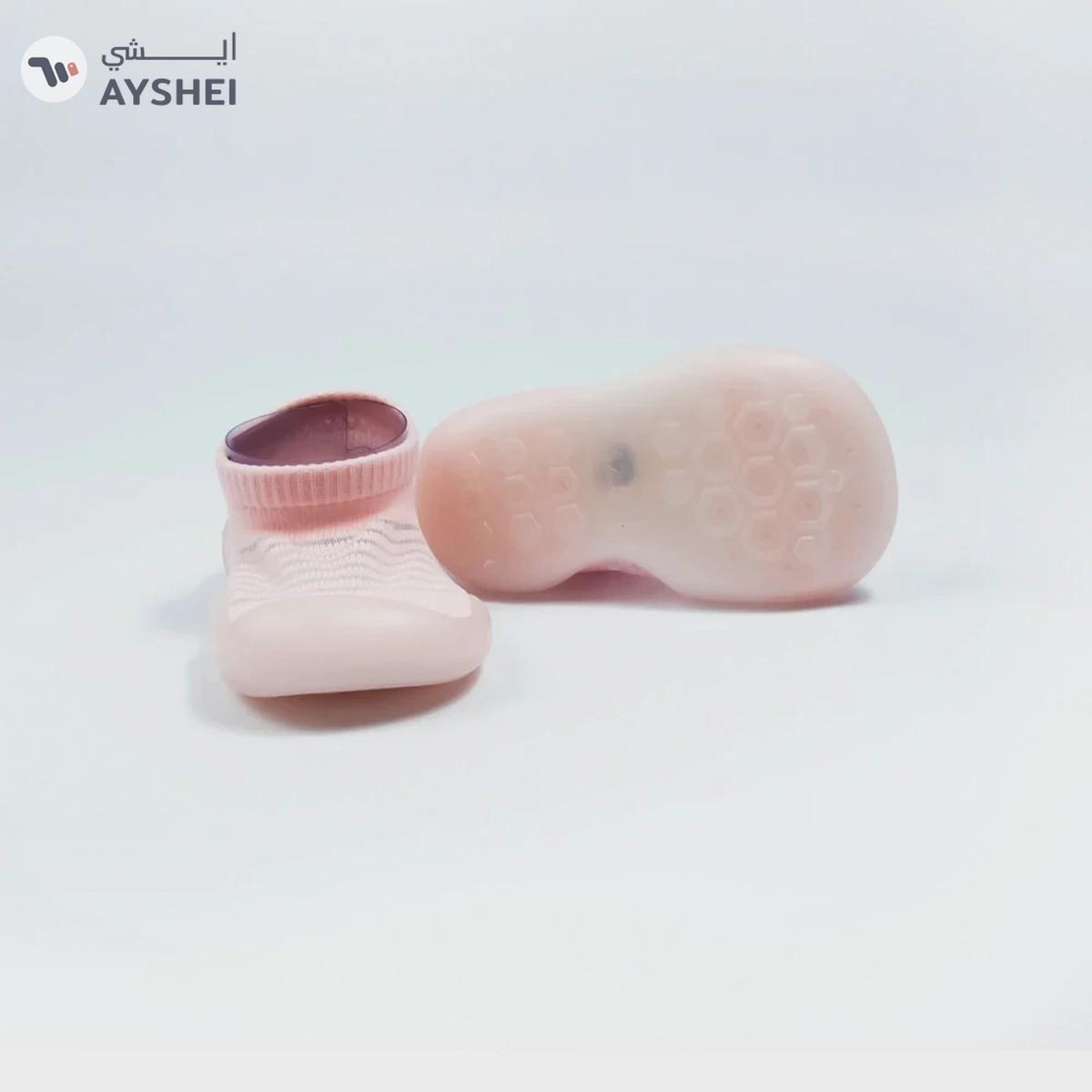 Babyqlo Striped Soft-top pool Shoes - Pink-3-3