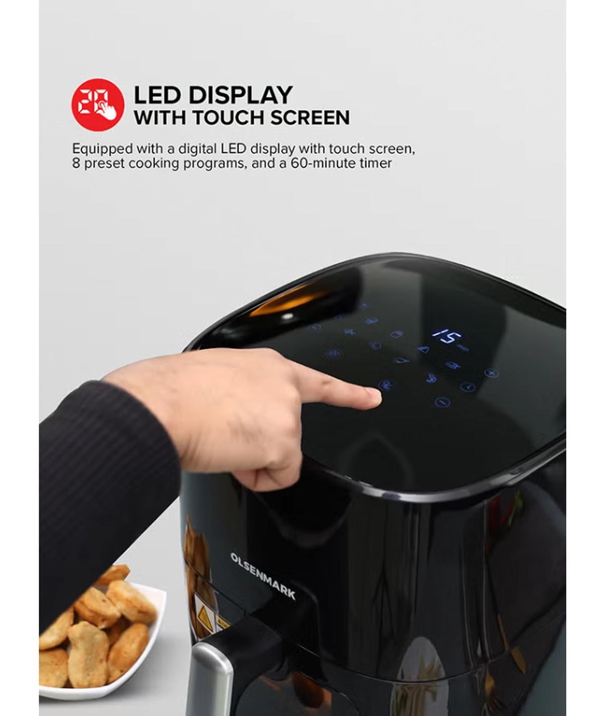 Olsenmark 6L Digital Air Fryer | LED Touchscreen Display-1-portrait