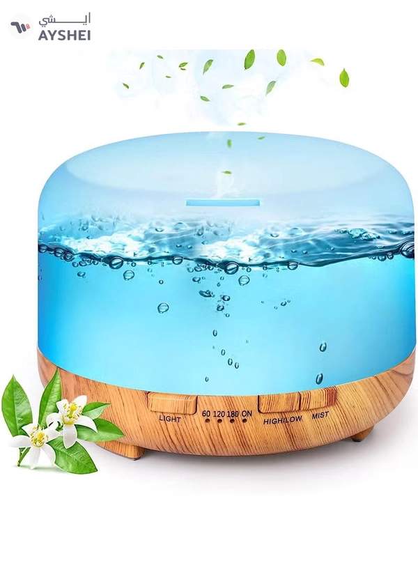 HomarKet 500ml Premium, Essential Oil Diffuser with 7 Colors LED Lights, 5 in 1 Ultrasonic Aromatherapy Fragrant Oil Humidifier Vaporizer, Timer and Auto-Off Safety Switch