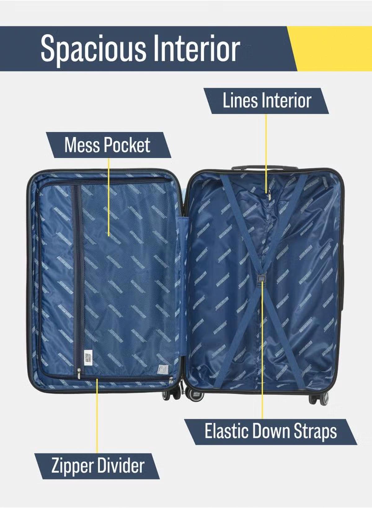 British Tourister British Tourister 3-Piece ABS Hard Shell Luggage Set (20/24/28 Inch) with Expandable Layer – Lightweight Suitcases with Spinner Wheels, Aluminium Trolley – Travel Trolley Bag Set-1-1