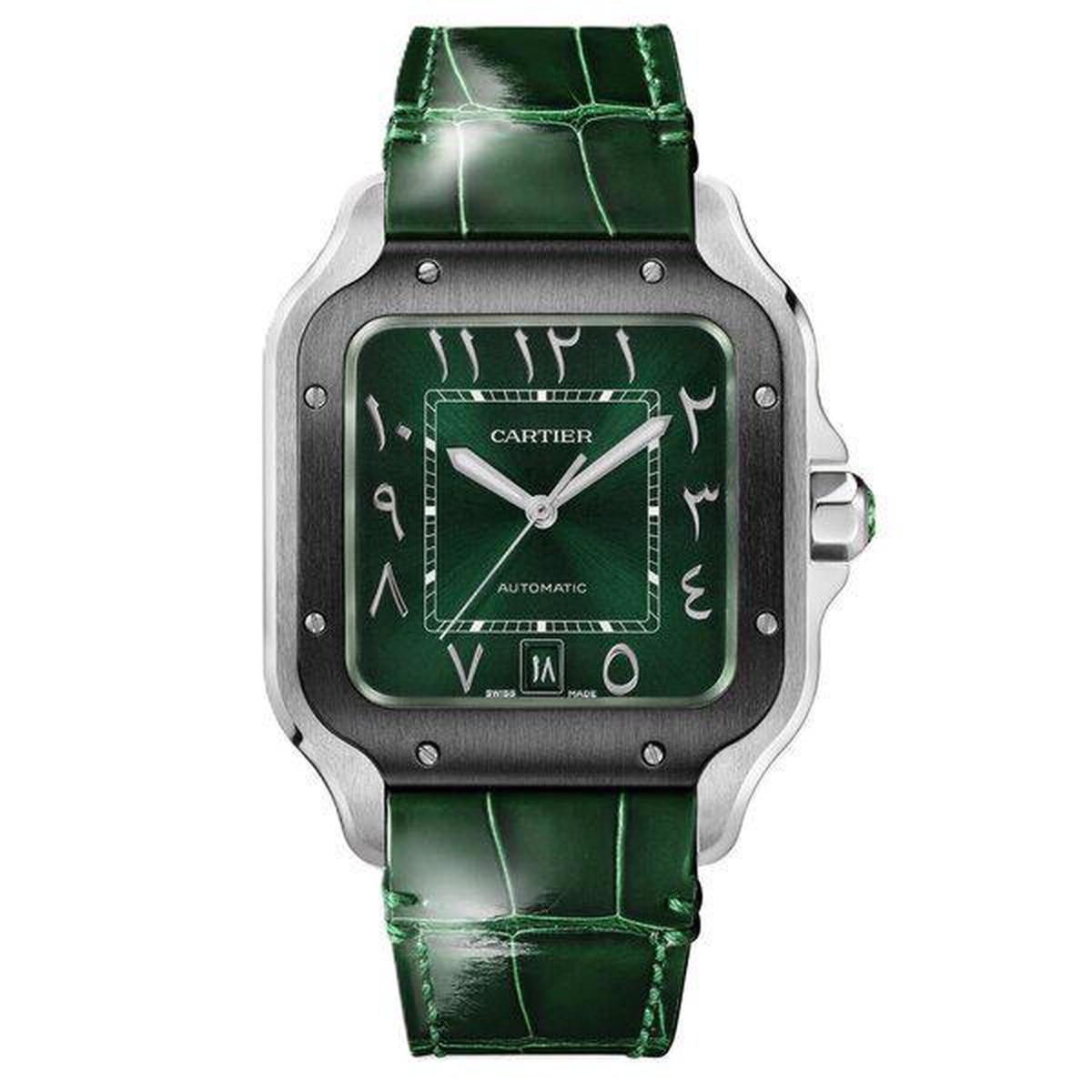 Cartier Santos Green Dial Watch-0-portrait