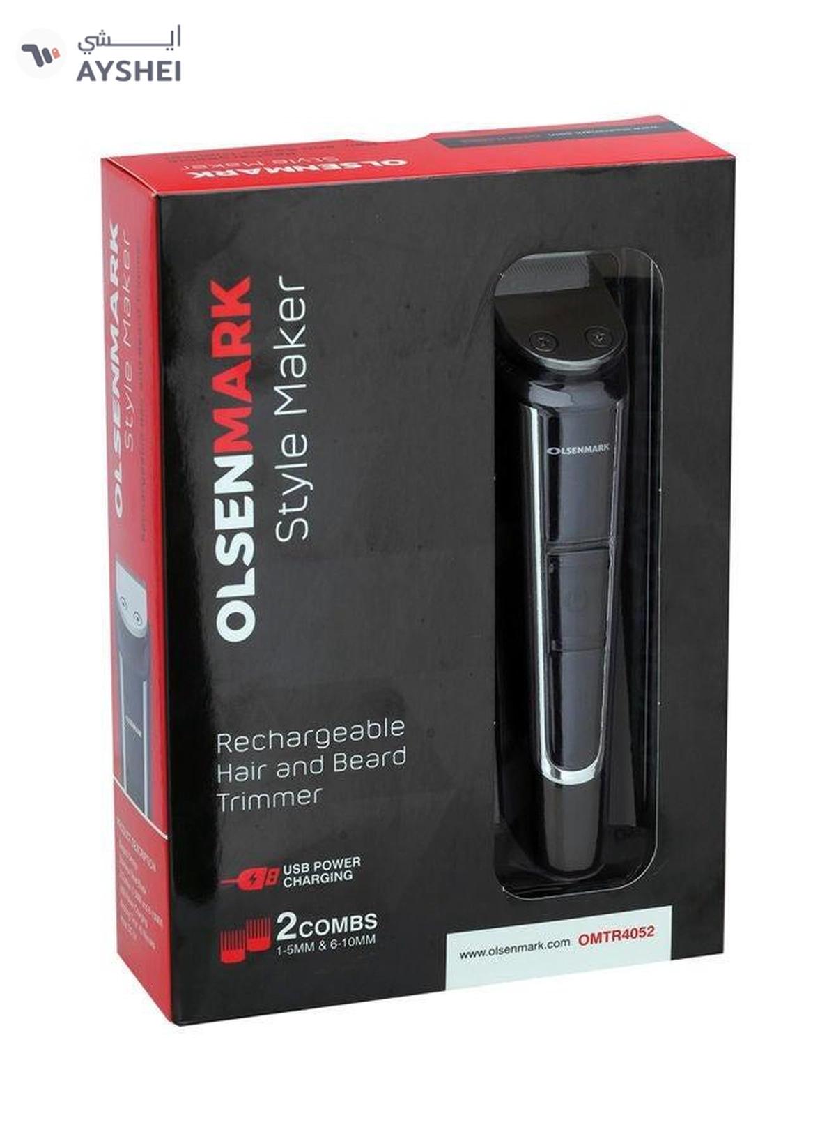 Olsenmark Rechargeable Hair And Beard Trimmer Black/Silver 0.279kg-4-4