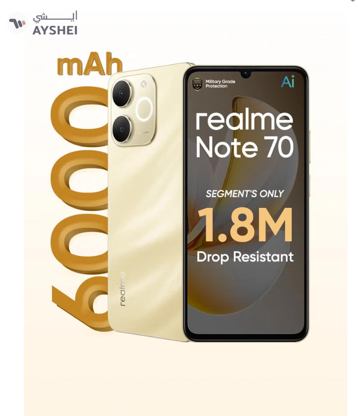 realme Note 70 Dual SIM Gold 4GB RAM 128GB 4G - Middle East Version-0-portrait