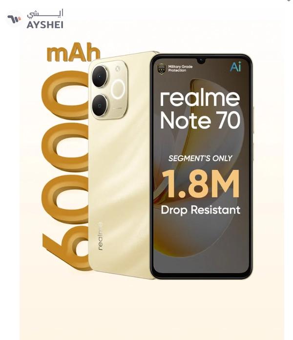 realme Note 70 Dual SIM Gold 4GB RAM 128GB 4G - Middle East Version