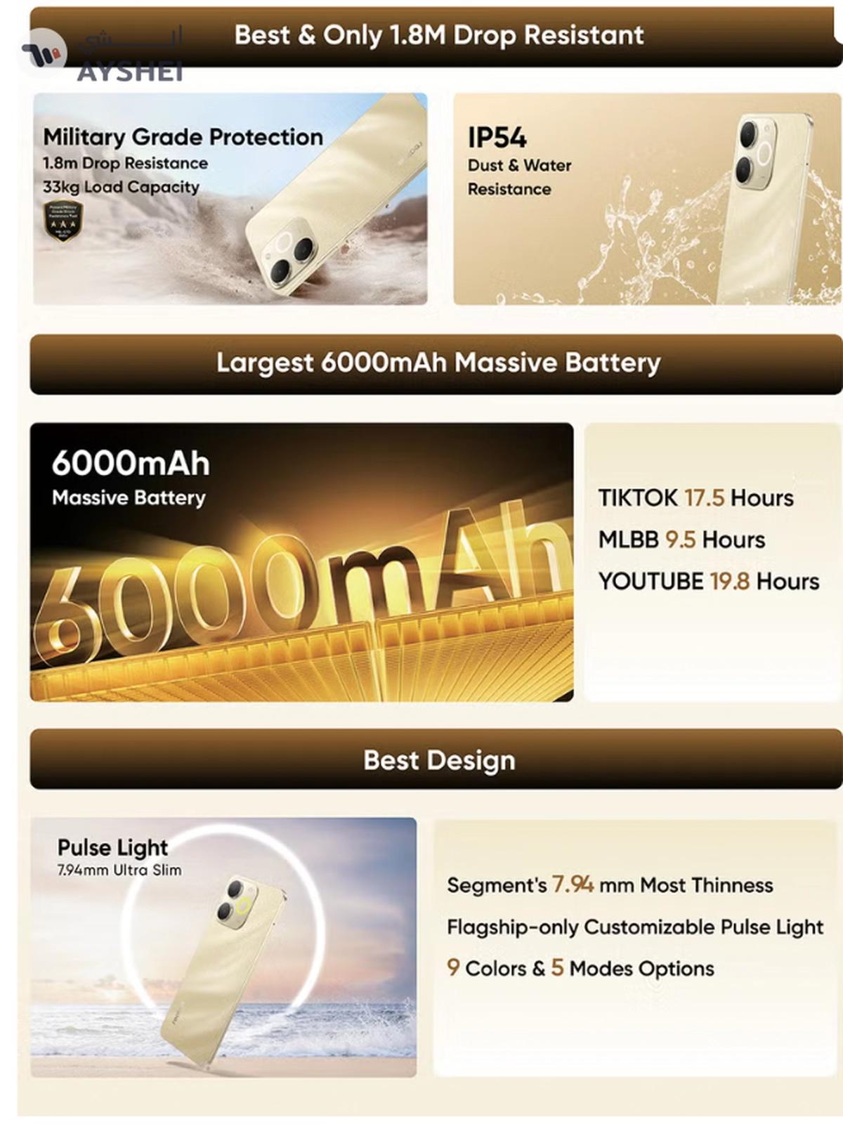 realme Note 70 Dual SIM Gold 4GB RAM 128GB 4G - Middle East Version-3-3