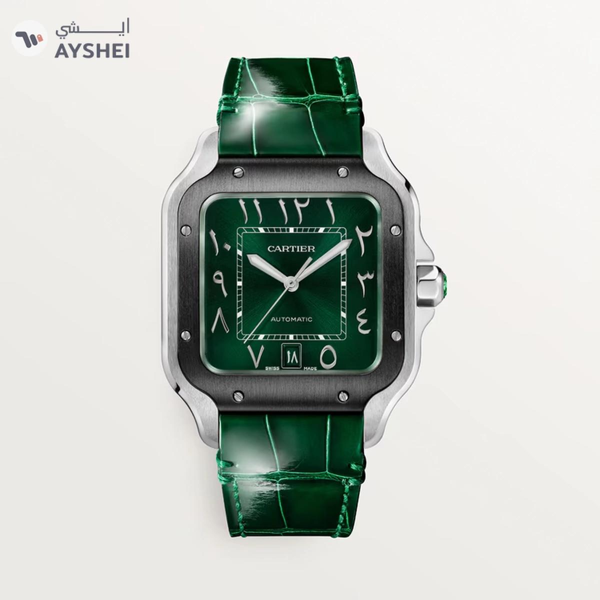 Cartier Santos Green Dial Watch-0-portrait