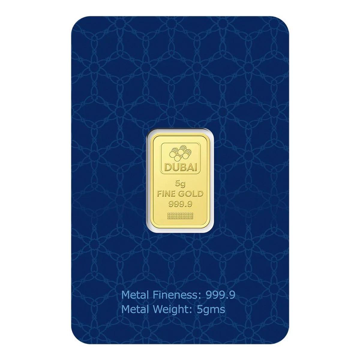 Dubai Gold 5 Grams Pure 999.9 Fine Gold Bar-3-3