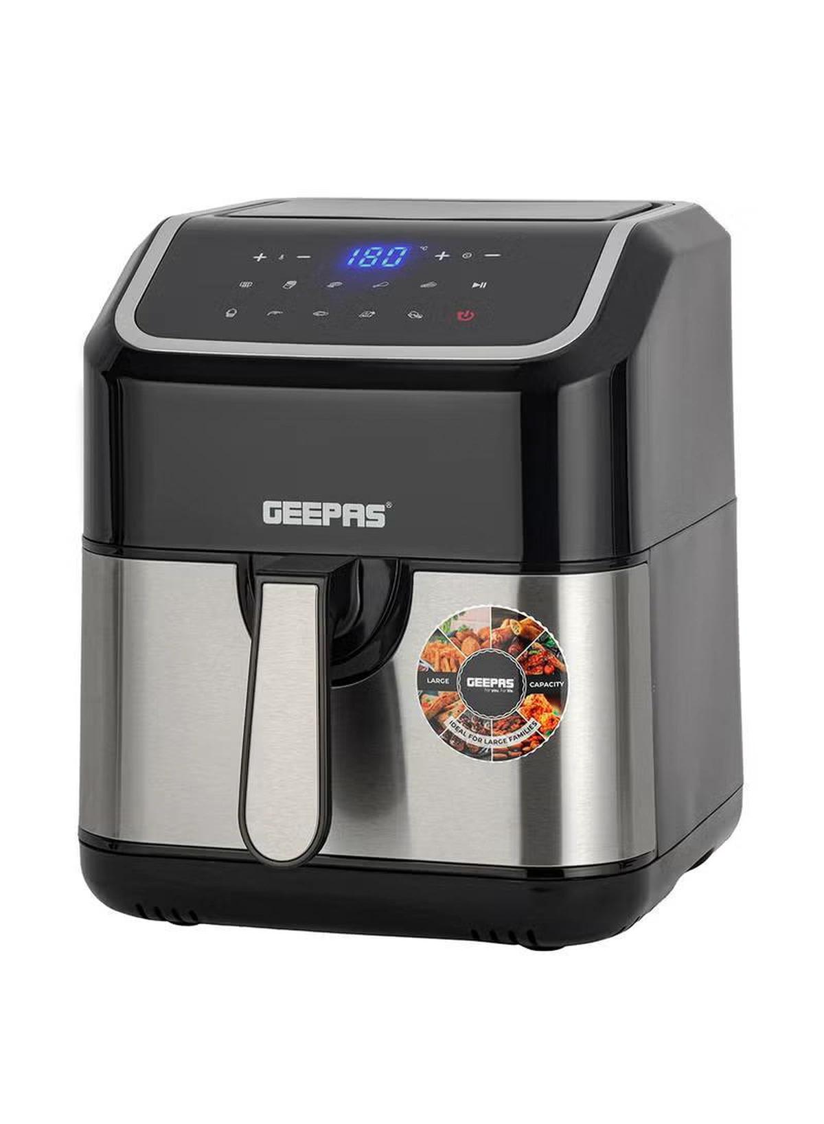 Geepas Digital Air Fryer - Equipped With Vortx Air Frying Technology| Oil Free Cooking Digital Display With Touch Screen| 10 Preset Cooking Modes, 1-60 Minutes Timer| Ideal For Making Fries, Steak, Chicken, Cake, Meat, Bread Etc 5 L 1600 W GAF37527 Black-0-portrait