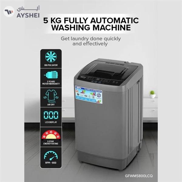 GEEPAS 5 KG Fully Automatic Top Load Washing Machine| Auto-Imbalance, Gentle Fabric Care