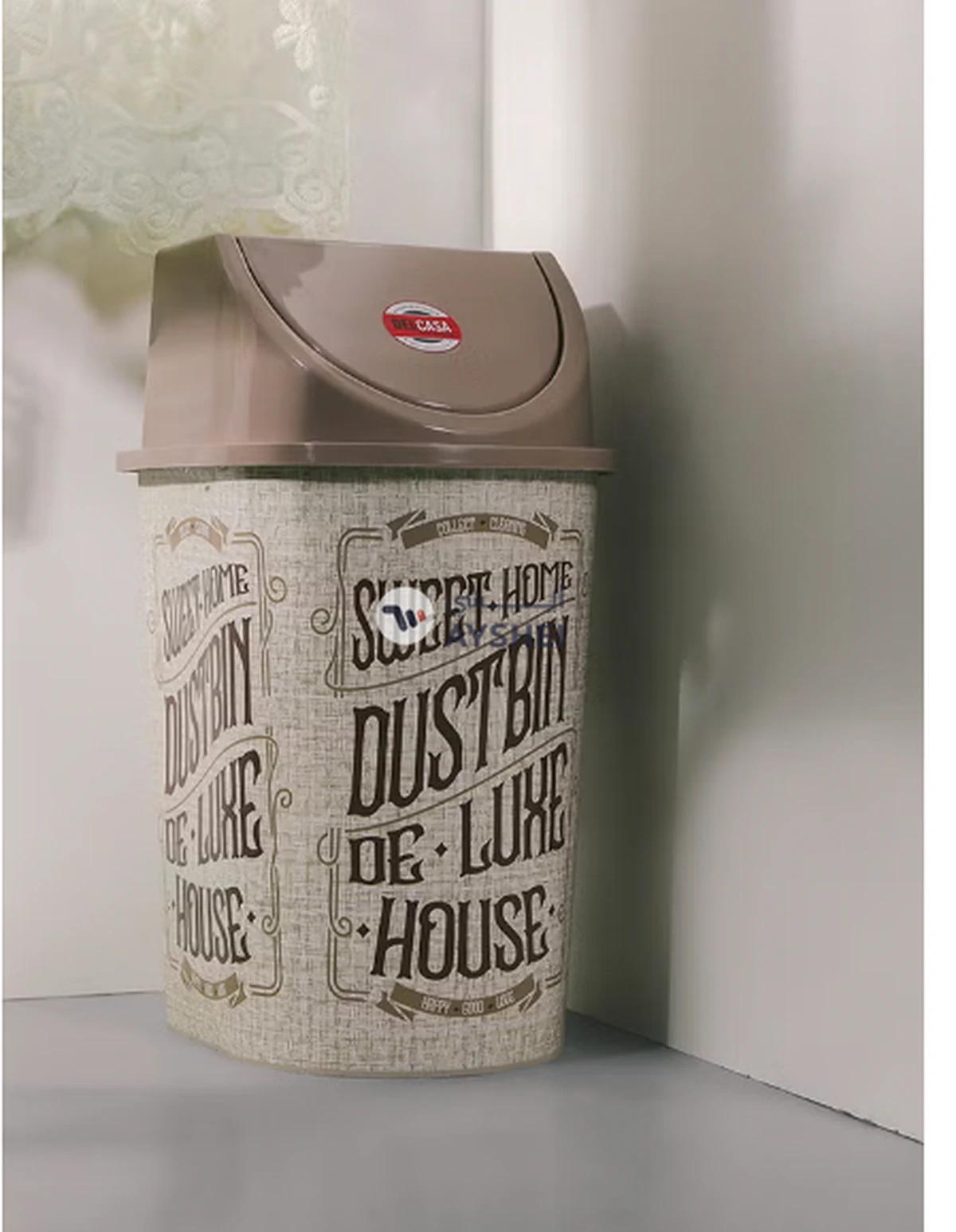 Delcasa Plastic Dustbin With Lid Multicolor 13L Multicolour 13Liters-0-0