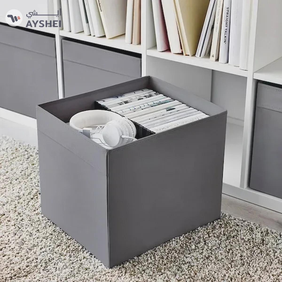 DRÖNA Storage Box - Dark Grey, 33x38x33 cm-1-portrait