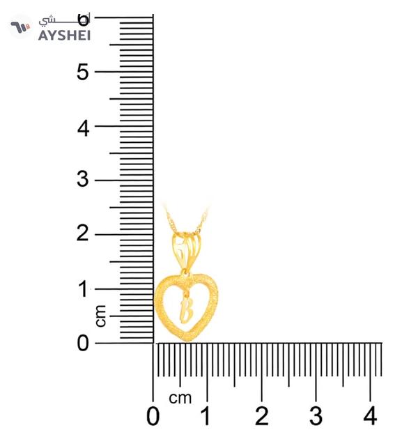 Beautifully Crafted 22K Gold Heart Necklace with 'B'