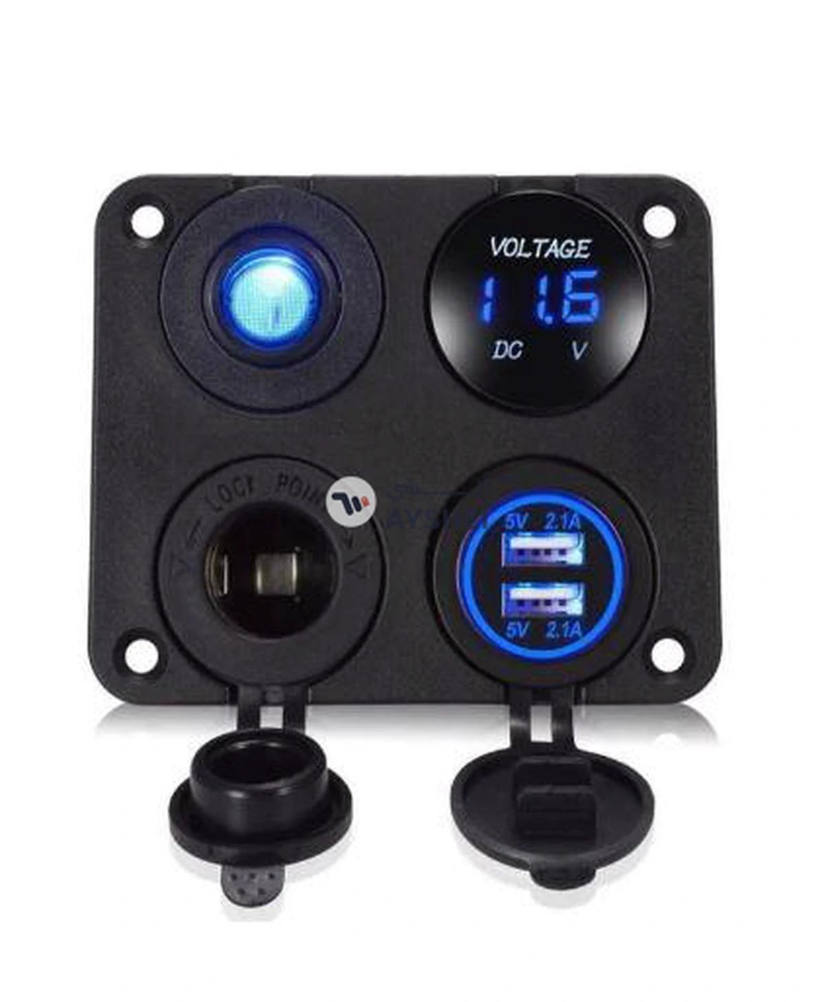 Bluelans Dual USB Car Charger Voltmeter LED Power Socket-0-0