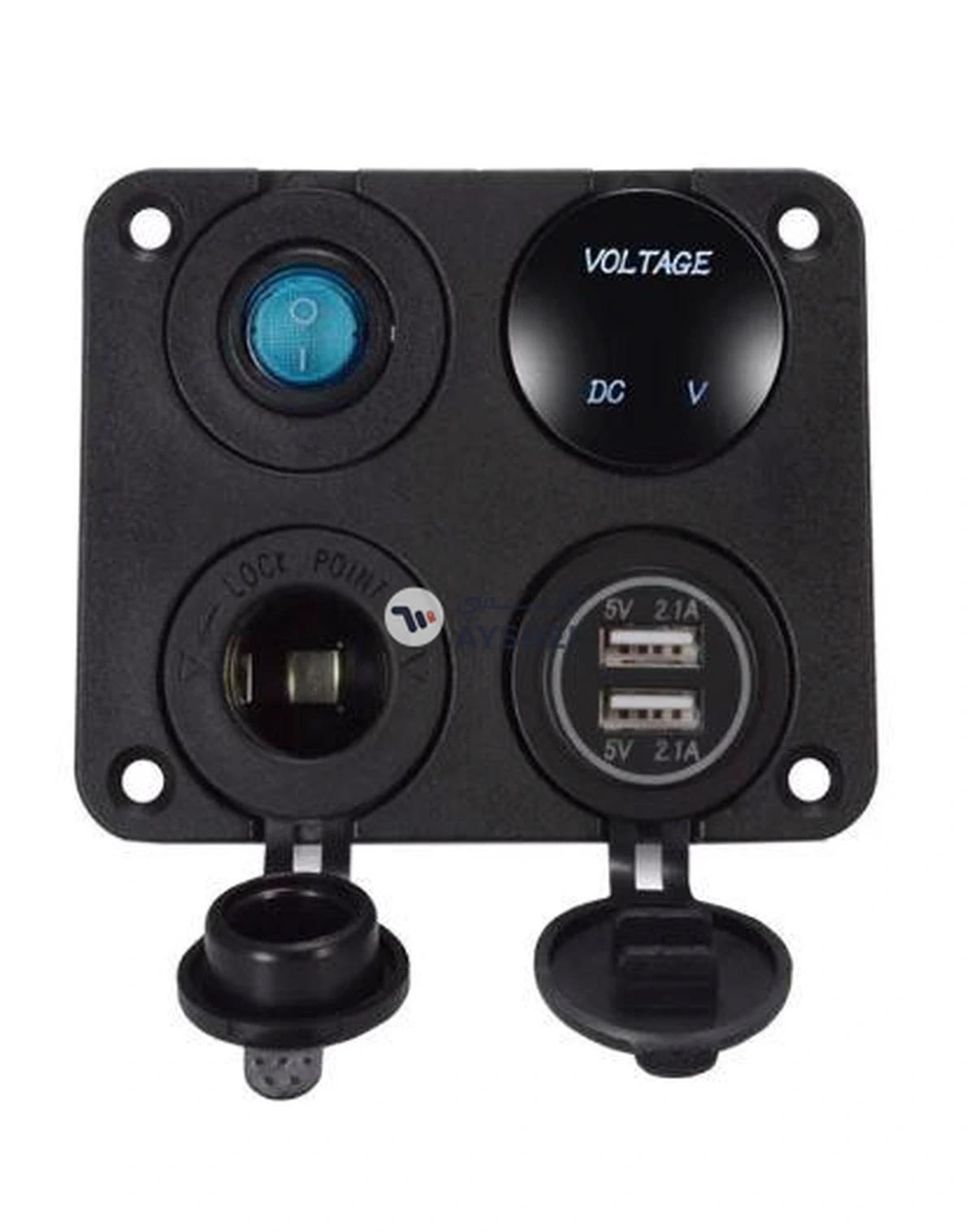 Bluelans Dual USB Car Charger Voltmeter LED Power Socket-1-1