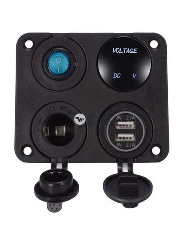Bluelans Dual USB Car Charger Voltmeter LED Power Socket