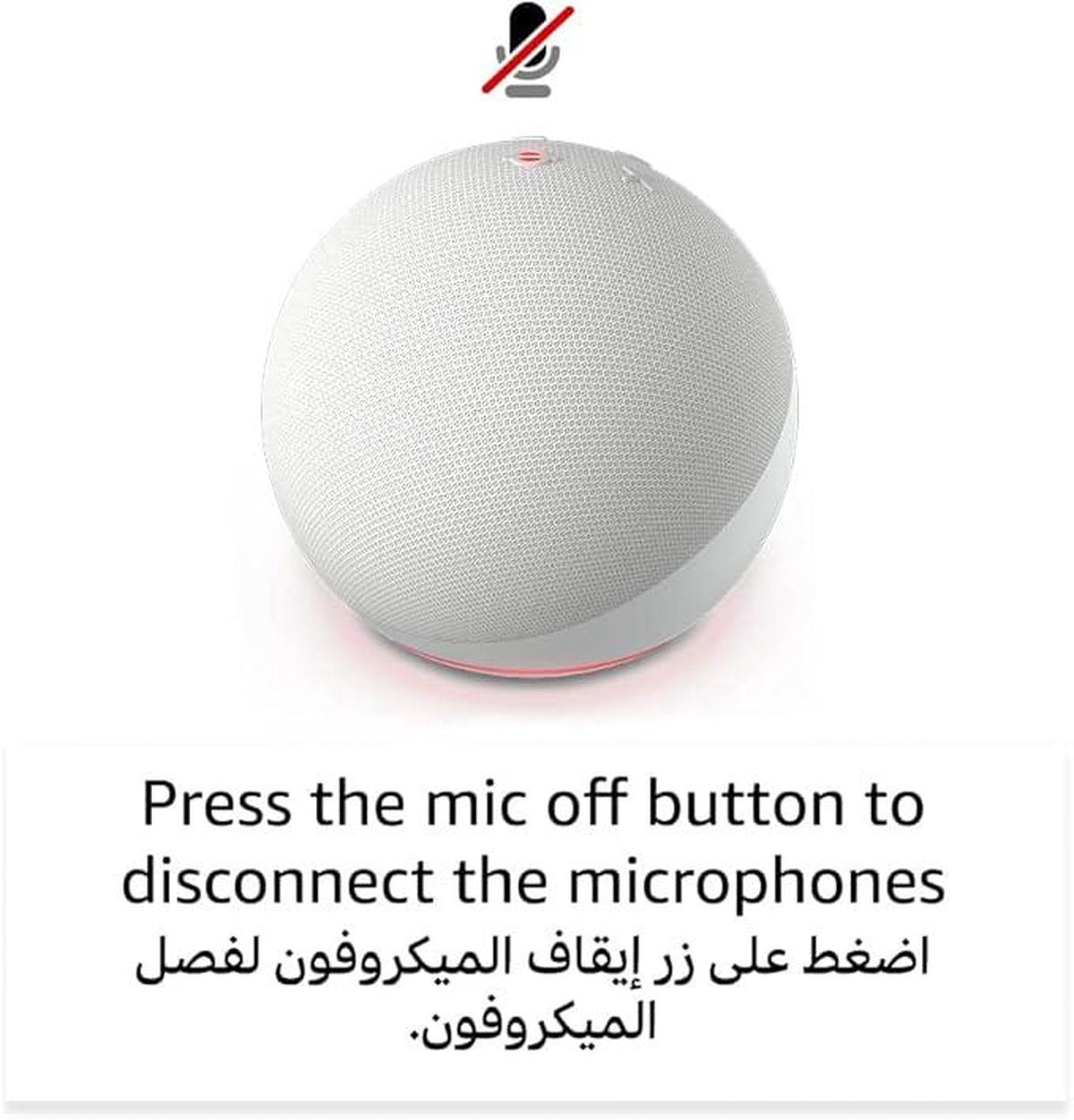 Eco Dot (5th Gen) | smart bluetooth speaker with vibrant sound and Alex | Use your voice to control smart home devices, play music or the Quran, and more (speaks English & Khaleeji) | White | Blue | Black-5-5