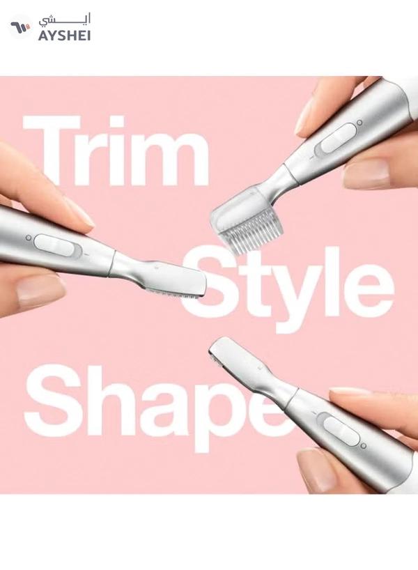 BRAUN Silk finish FG1106 Precision Hair Remover + 4 attachments. White / Silver