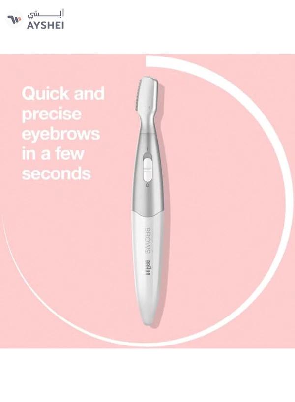 BRAUN Silk finish FG1106 Precision Hair Remover + 4 attachments. White / Silver