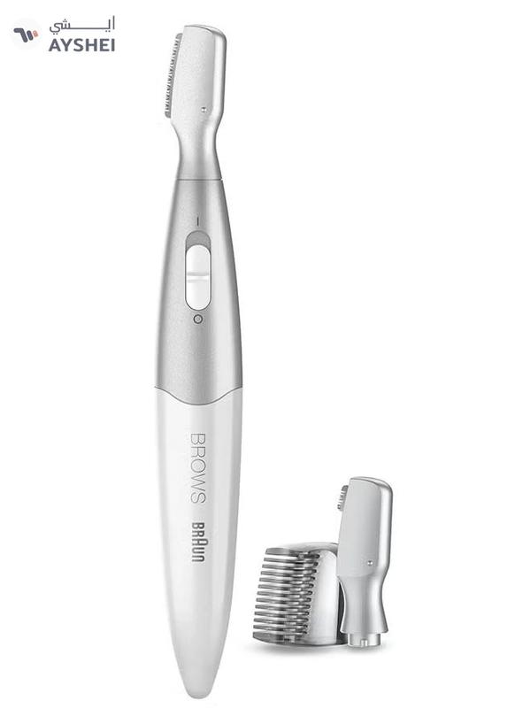 BRAUN Silk finish FG1106 Precision Hair Remover + 4 attachments. White / Silver