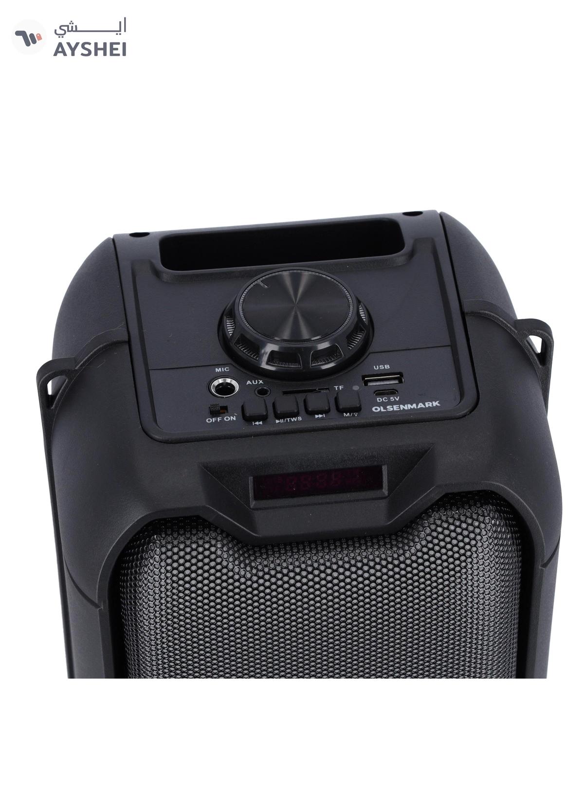 Olsenmark Bluetooth Party Speaker, Built-in Lights AUX FM USB TF Card 200W PMPO Party Speaker-6-6
