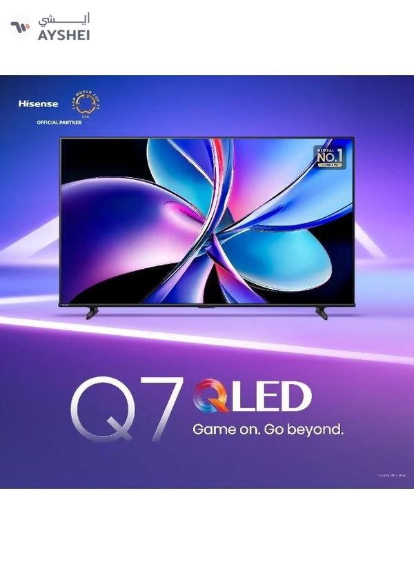 Hisense 100 Inch QLED, VIDAA U8, Smart TV, Dolby Atmos, 144Hz Game Mode Pro, Quantum Dot Color, Built-in Subwoofer, Full Array, AI Adaptive 100Q7Q Black