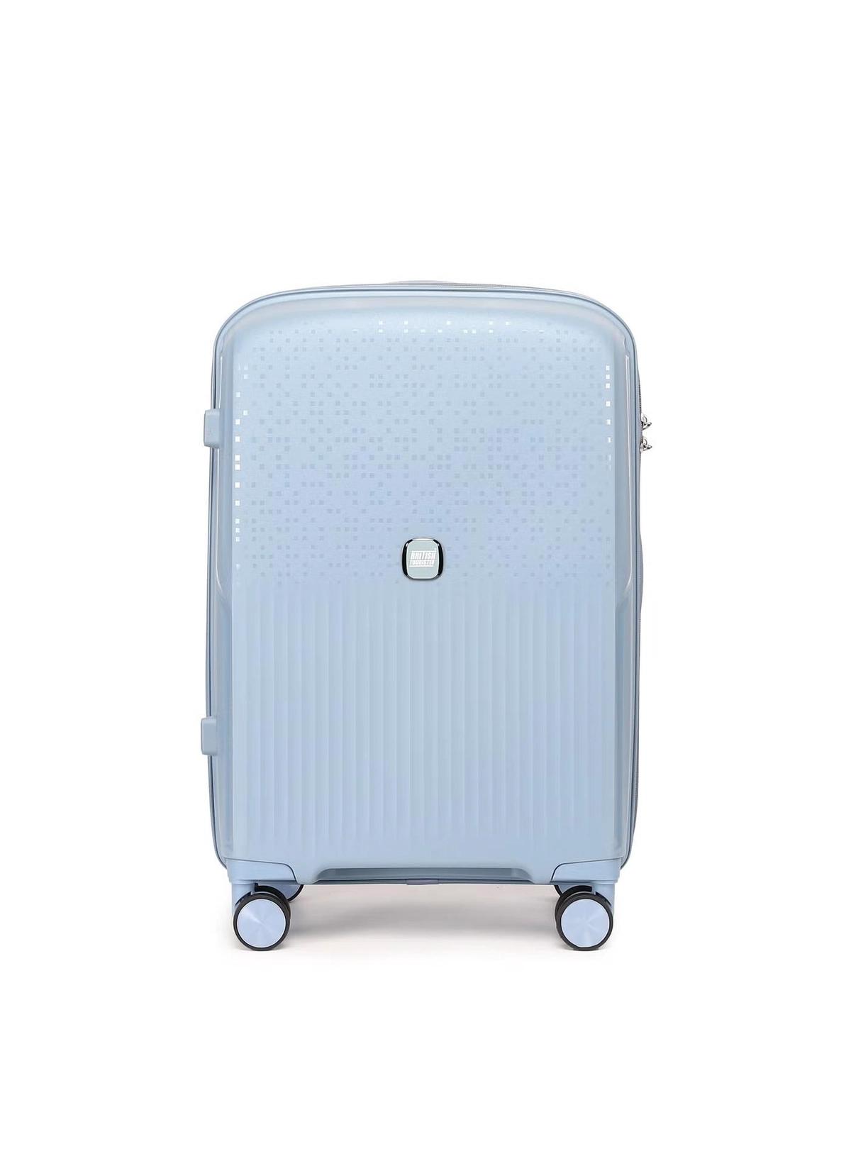 British Tourister 3 Piece Polyproplene Hard Side Spiner Luggage Trolley Set 20/24/28 Inch - Grey Blue-2-2