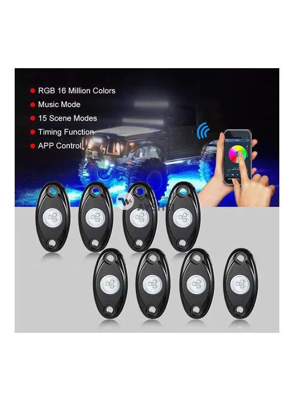 Generic 8-Piece 12V RGB LED Rock Lights