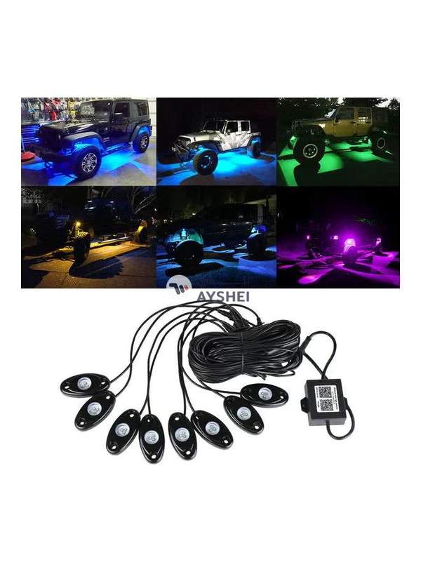 Generic 8-Piece 12V RGB LED Rock Lights