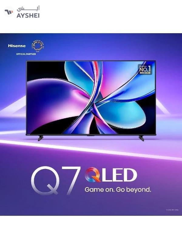 Hisense 100 Inch QLED, VIDAA U8, Smart TV, Dolby Atmos, 144Hz Game Mode Pro, Quantum Dot Color, Built-in Subwoofer, Full Array, AI Adaptive 100Q7Q Black