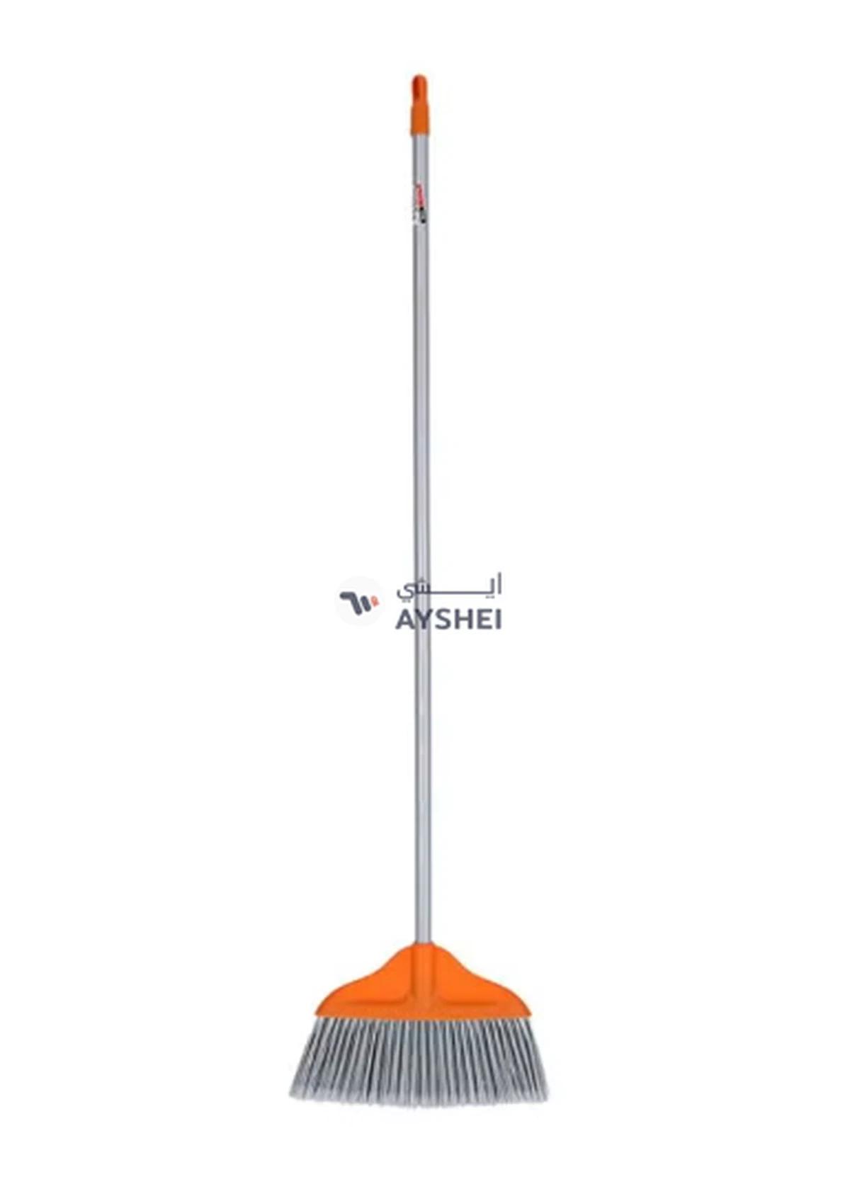 Delcasa Wooden Handle Broom Grey/Orange-0-0