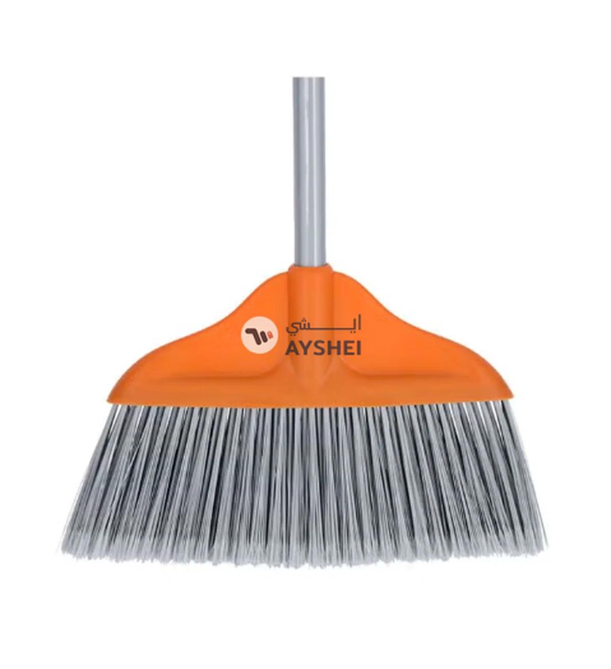 Delcasa Wooden Handle Broom Grey/Orange-0-portrait