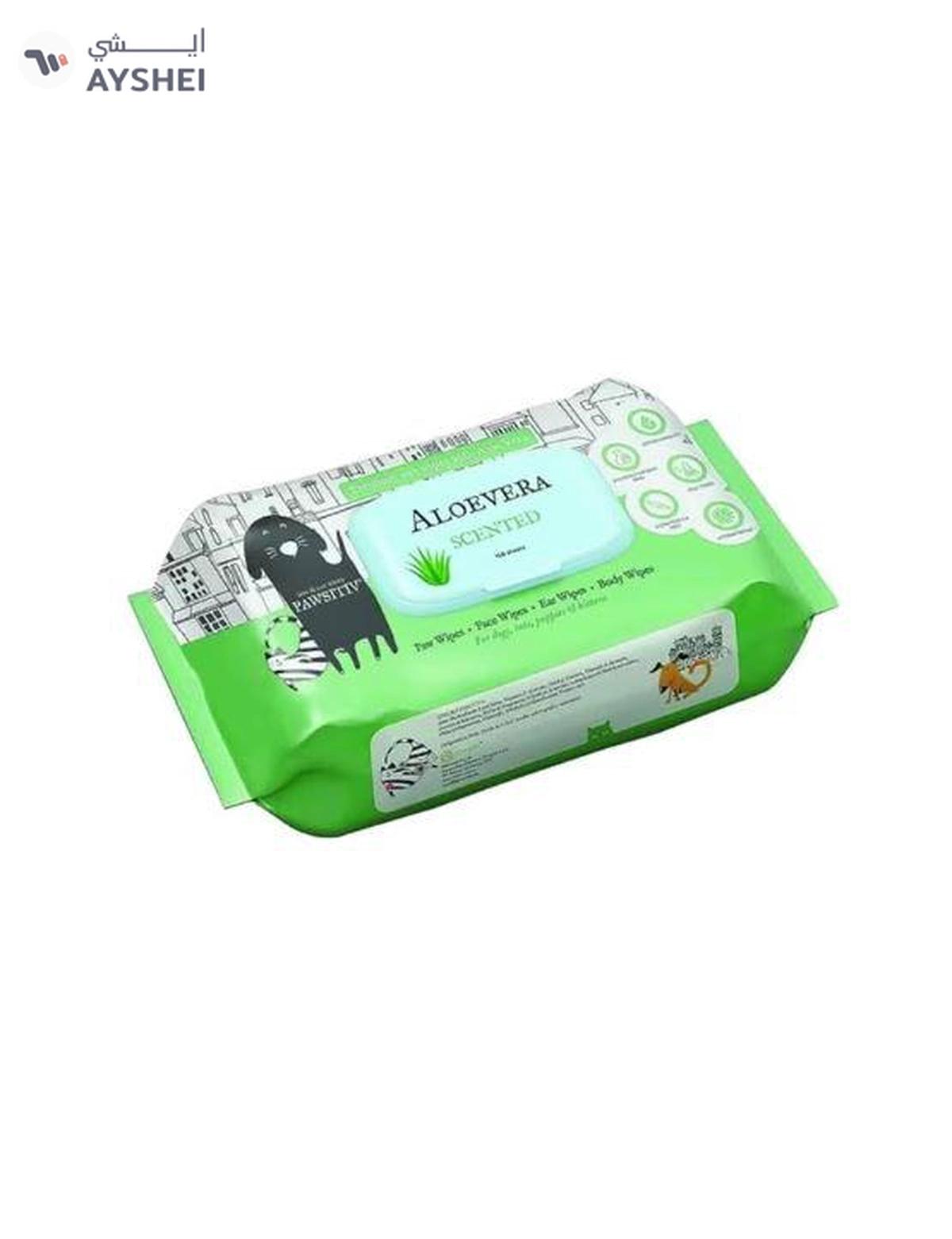 PAWSITIV PET WIPES FOR CATS AND DOGS - ALOE VERA SCENTED 150 WIPES-0-portrait