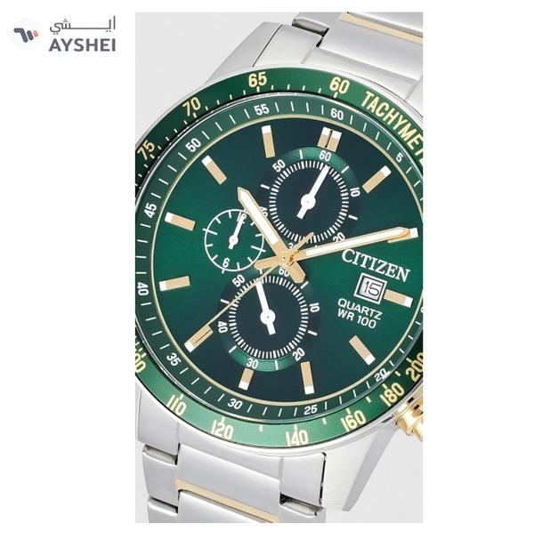 Citizen Chronograph Quartz Green Dial Stainless Steel Men's Watch AN3689-55X