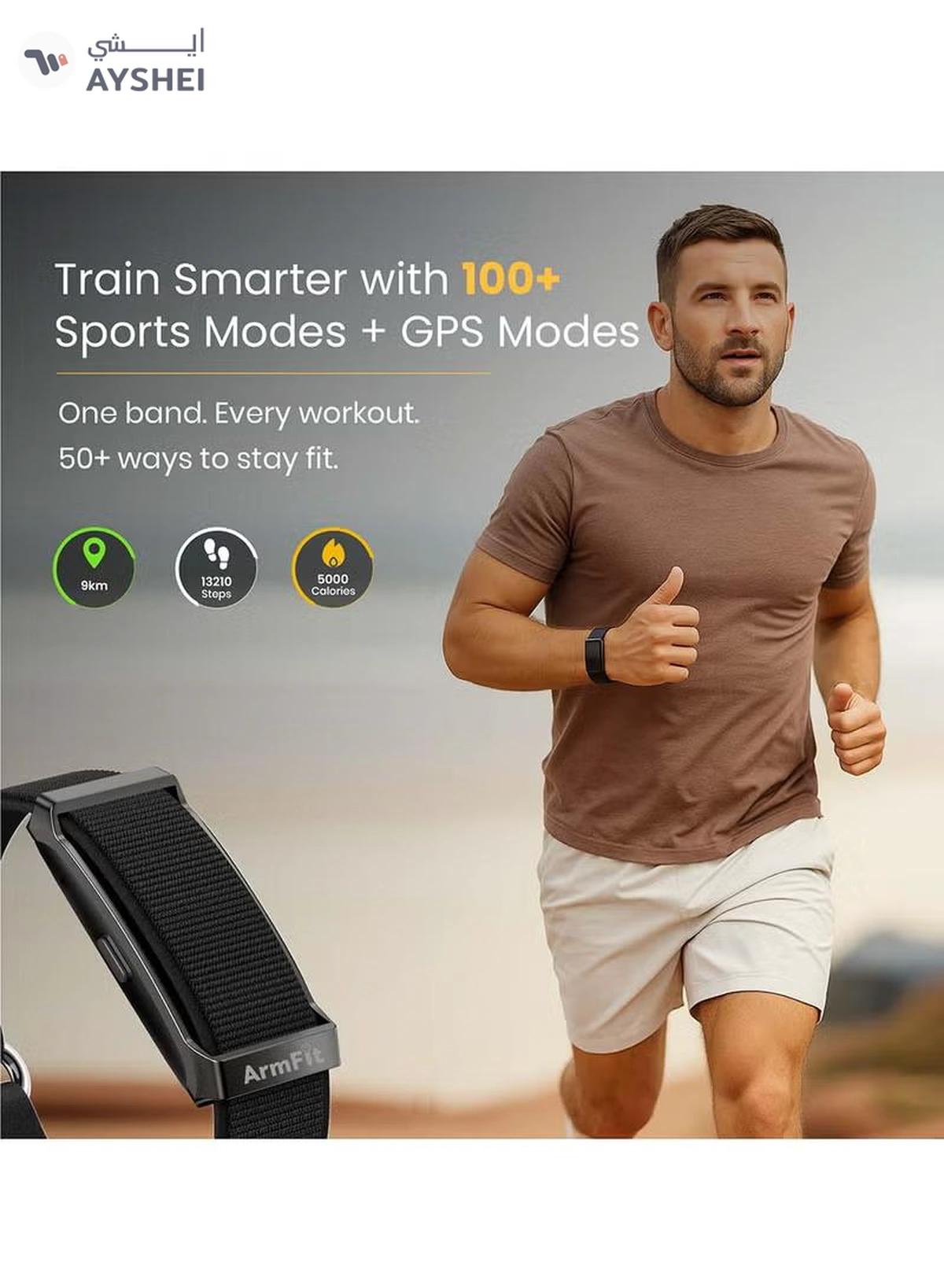 Armfit Deep Zeero Membership fee fitness tracker band Health and Fitness Wearable – 24/7 Activity Tracker Sleep Tracking, with app support – 15+ Days Battery Life black-0-portrait