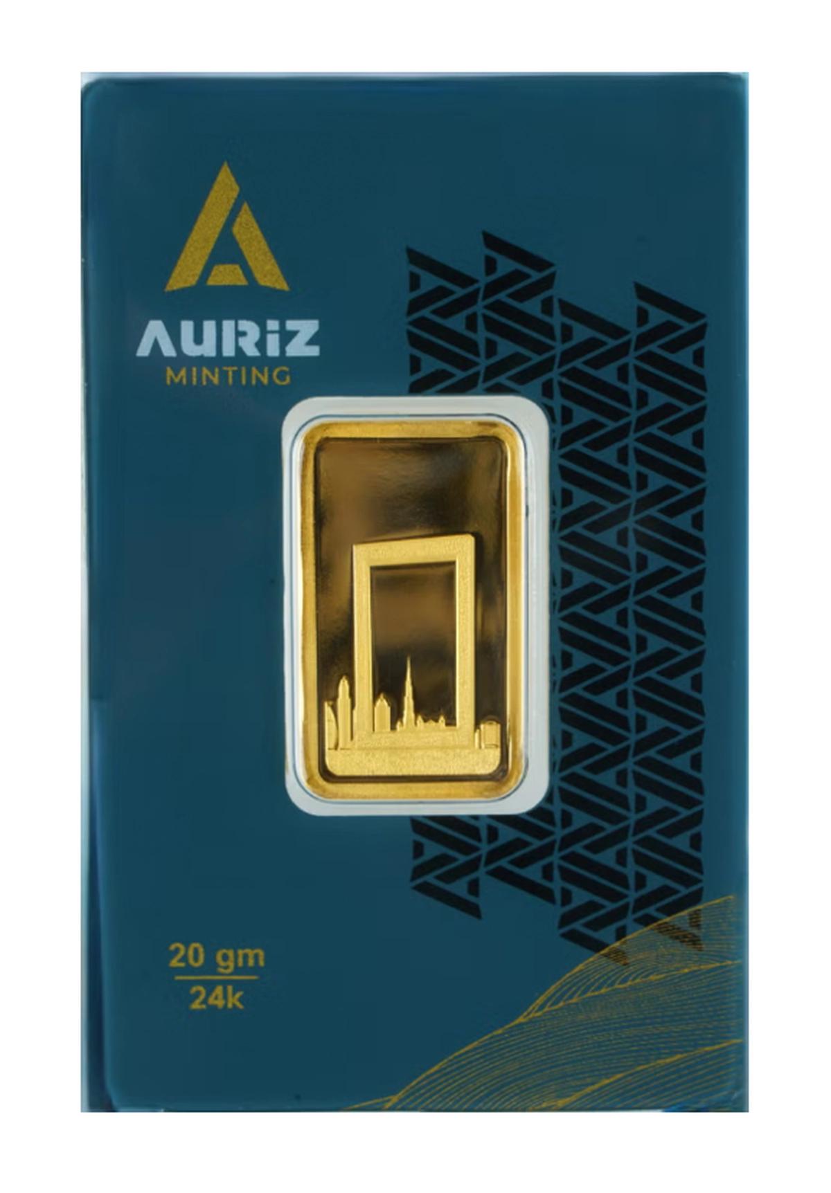 Auriz Minting 20gm 24K Gold Bar - Variable Design-0-portrait