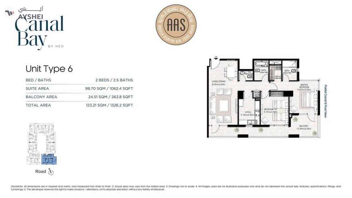 Corner Unit | High Floor | Canal View | Brand New | DLD Waiver-13-13